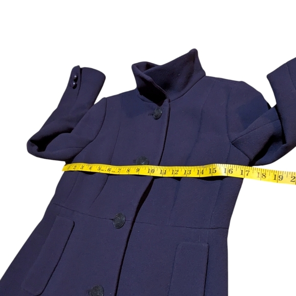 J. CREW Aubergine Peacoat size 2 Classic Timeless Preppy - Picture 7 of 8